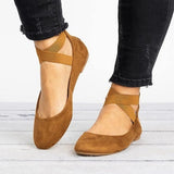 Saskia | Damen Riemchen Ballerinas – Braun