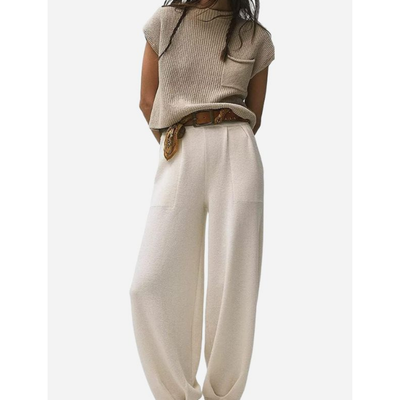 Damen Locker Geschnittenes Weit Bein Zwei Teile Set | Co-Ord