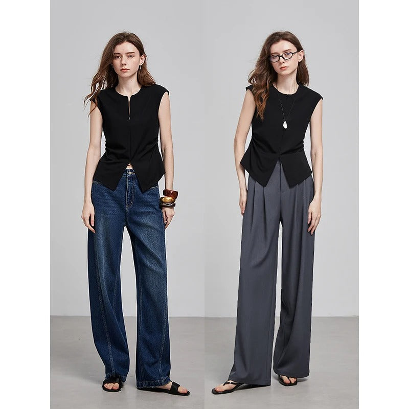 Traudel® | Ärmelloses Blusentop mit V-Saum