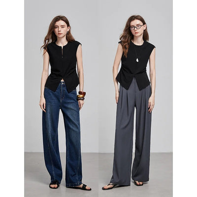 Traudel® | Ärmelloses Blusentop mit V-Saum