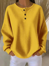 Lina | Lässiger Damen Oversized Strickpullover Mit Waffelstruktur – Gelb