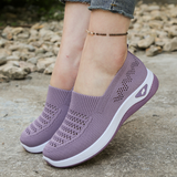 Elvessa | Bequeme Freizeit-Schuhe mit luftigem Strickmaterial – Lila
