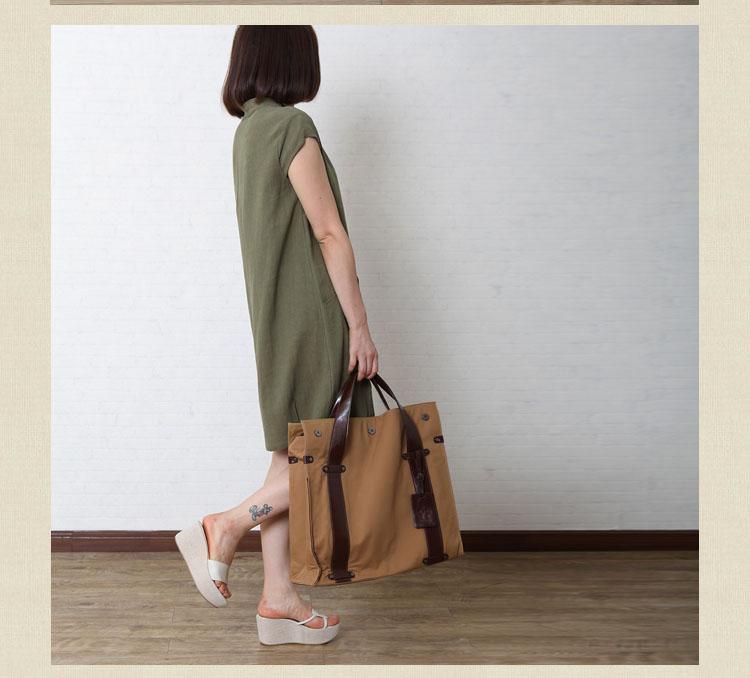 Lara® | Sommerkleid aus Baumwoll-Leinen in Teefarben Grün