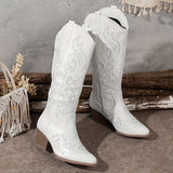 Elisa | Klassische Western Cowboystiefel mit komfortabler Wadenweite – Weiß