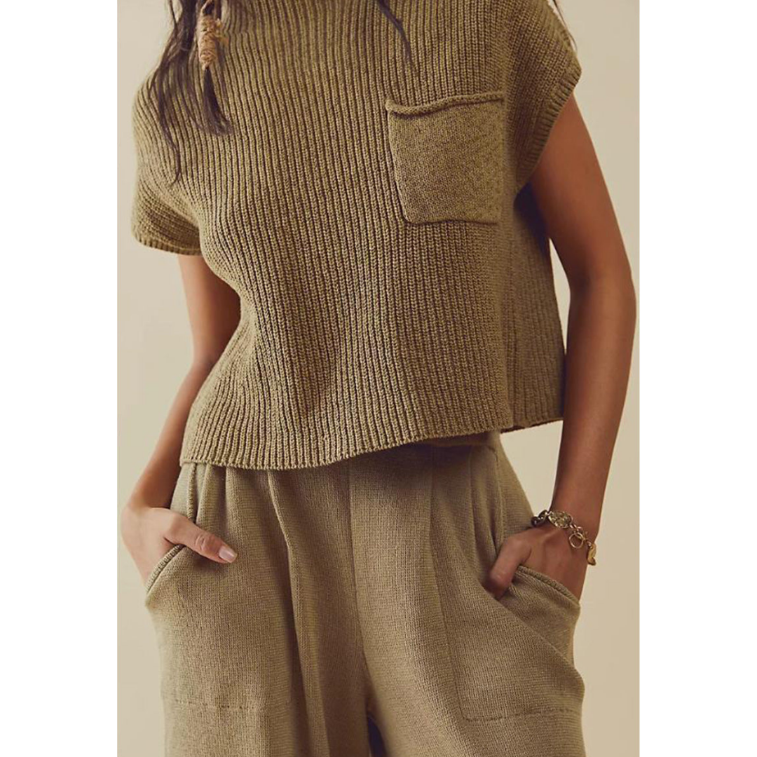 Damen Locker Geschnittenes Weit Bein Zwei Teile Set | Co-Ord