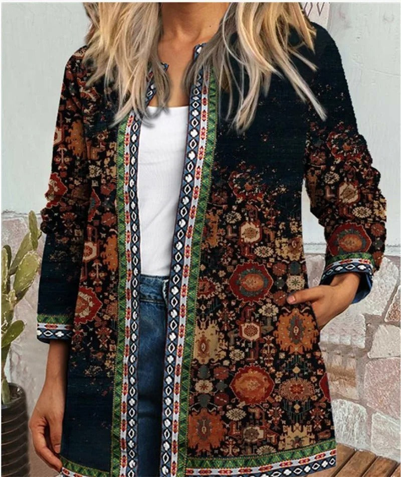 Elke® | Boho-Jacke mit farbenfrohem Muster
