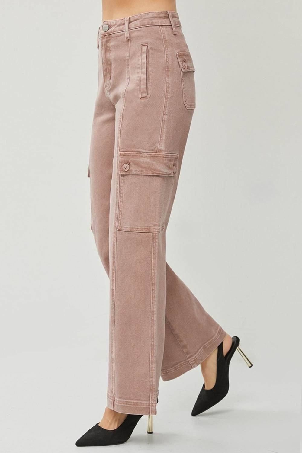 Klaudia® | Damen High-Waist Cargo-Jeans