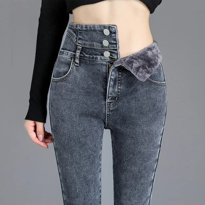 Anneliese® | Stylische High-Waist-Jeans mit Fleecefutter