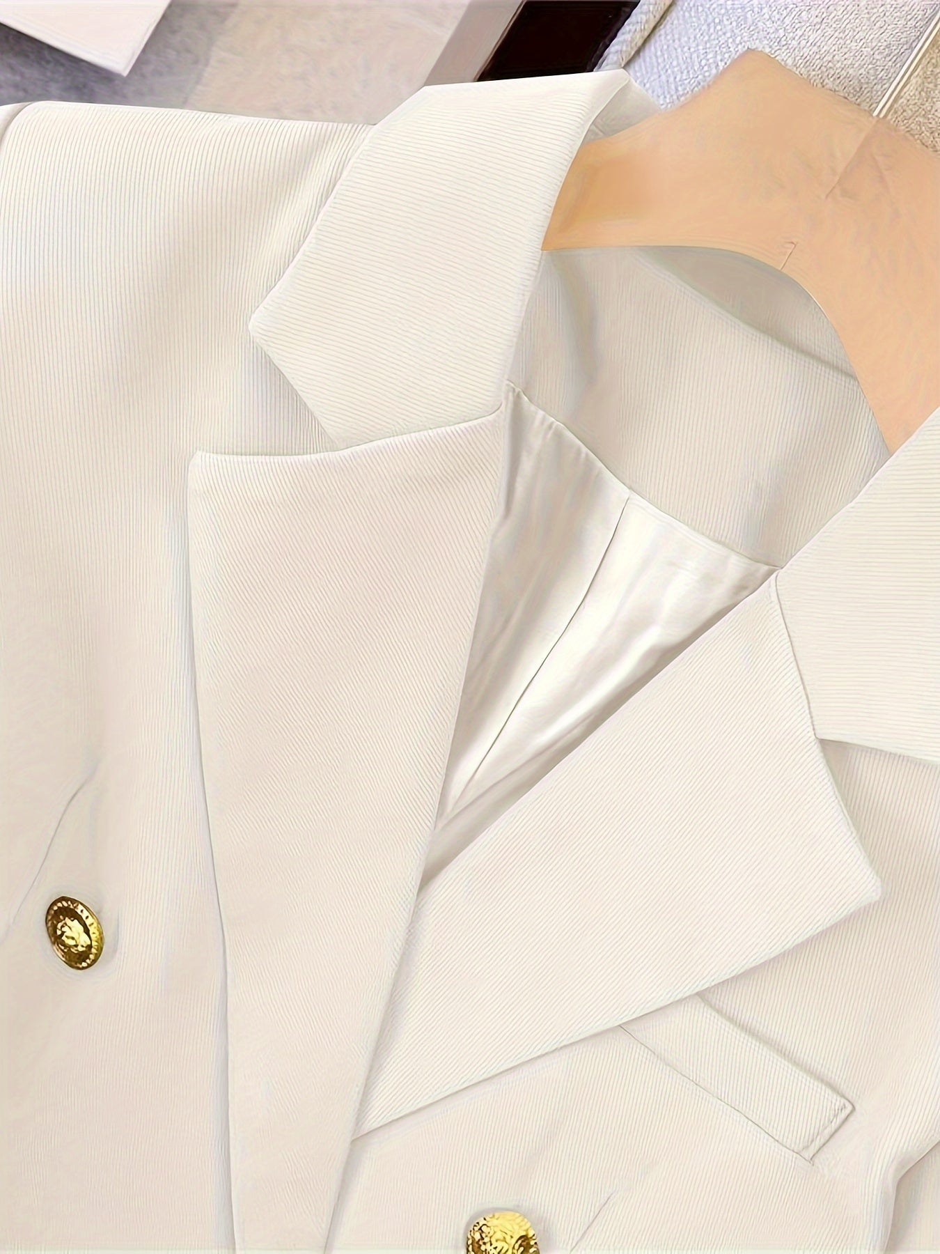 Schicke Langer Slim-Blazer Mit Goldenen Knöpfen Für Damen |  Ideal für das tägliche Tragen