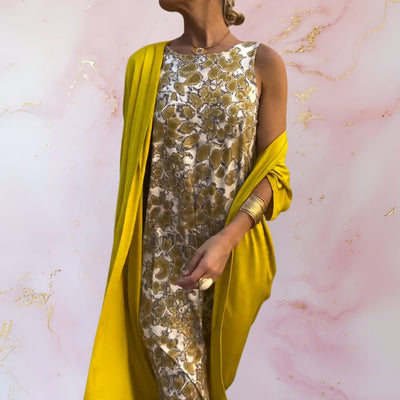 Shelly – Elegantes Kleid Mit Strickjacke