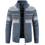 Lucas | Moderne und Warme Herren Pullover Jacke – Blau-Grau