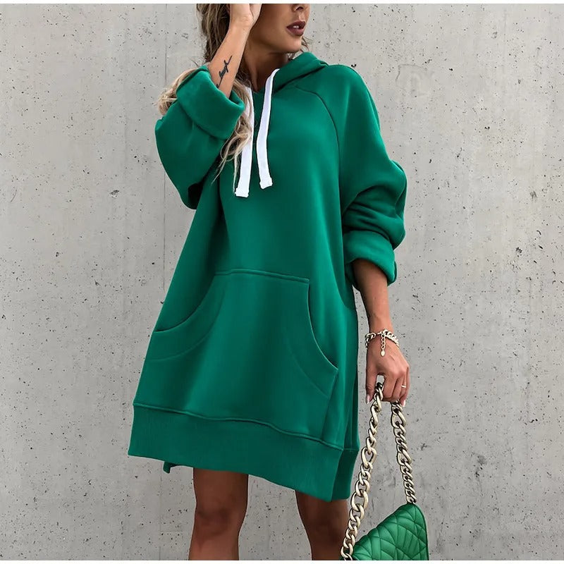 Pulloverkleid Mit Kapuze Für Damen | Mini