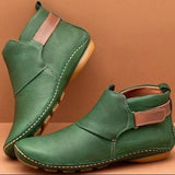 Diana | Elegante Und Moderne Leder Stiefeletten – Dunkelgrün