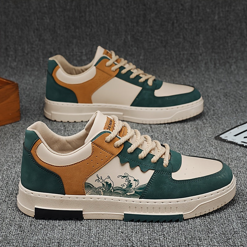 Herren Stilvolle Retro-Schnürsneaker mit Hoher Sohle | Ideal für das tägliche Tragen