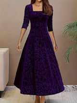 Marlene | Samtkleid Damen elegant & stylisch für Urlaub – Lila
