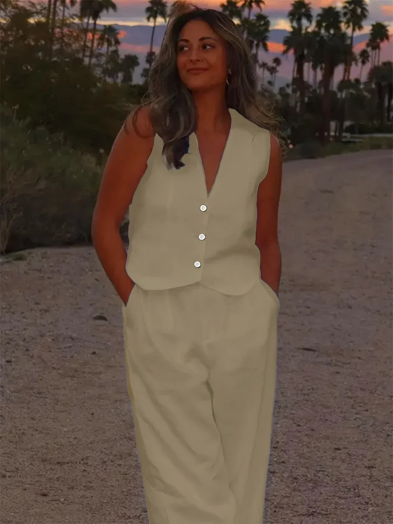 Jorja – Elegantes ärmelloses Zweiteiler Outfit-Set