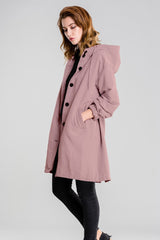 Edith | Damen Langer Freizeitmantel mit Lockerer Passform – Pastellrosa