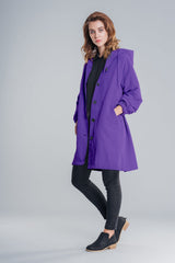 Edith | Damen Langer Freizeitmantel mit Lockerer Passform – Violett