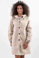 Edith | Damen Langer Freizeitmantel mit Lockerer Passform – Beige