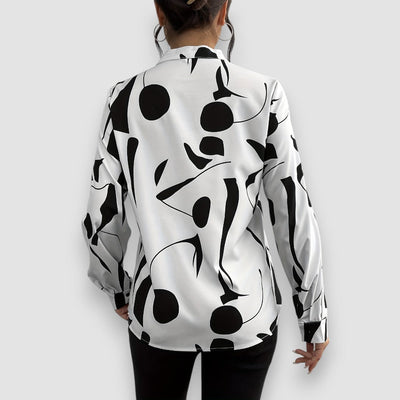 Stella | Gemusterte Bluse mit V-Ausschnitt