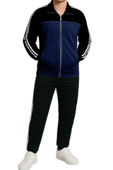 Abarico | Bequemer Herren-Zweiteiler mit Zip-Jacke und Hose – Marineblau