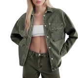 Celina | Elegante Jacke im entspannten Vintage-Stil – Army Green