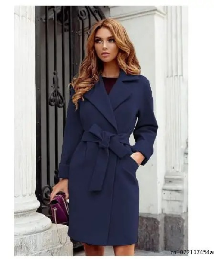 Stylischer Trenchcoat mit Gürtel und Reverskragen für Damen | Ideal für den Winter