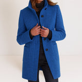 Leonie | Damenjacke hoher Kragen modern elegant – Blau