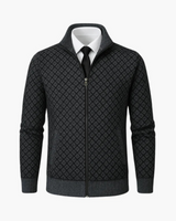 Herren Rollkragen Zipper Jacke – Dunkelgrau