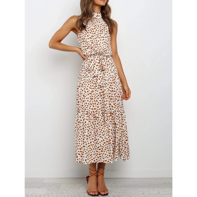 Elegantes Neckholder Kleid Ohne Ärmel Für Damen | Midi