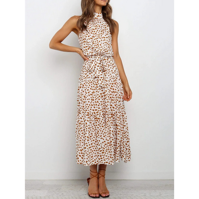 Elegantes Neckholder Kleid Ohne Ärmel Für Damen | Midi