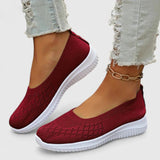 Lara | Damen Leichte Slip-On Strick Ballerinas – Rot
