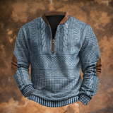 Sven | Herren Klassische Winterjacke mit Reißverschluss und Fellfutter – Blau