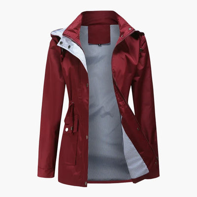 Langer Trenchcoat mit Kapuze für Damen