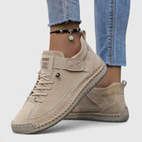Jessica | Damen Lässig Schicke Bequeme Schnürsneaker – Beige