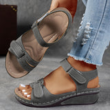 Orthopädische Damensandalen mit Fußbett – Wildleder Grau