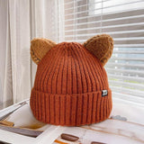 Gestrickte Wintermütze mit Katzenohren von PurrWarm – Ingwer