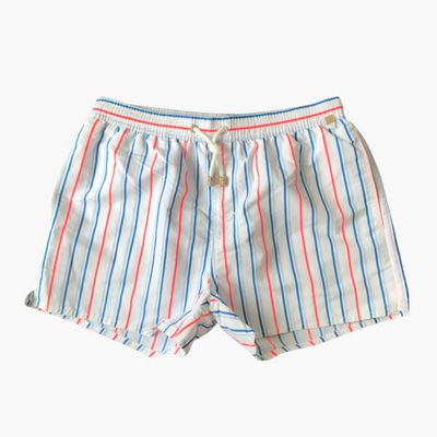 Gestreifte Herren-Badeshorts - mit Tunnelzug und Seitentaschen