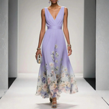 Britta | Damen Florales Maxi Kleid Für Hochzeitsgäste – Lila