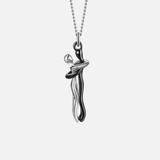 Sophie | Damen Halskette stilvoll Ewige Liebesumarmung – Silber & Schwarz