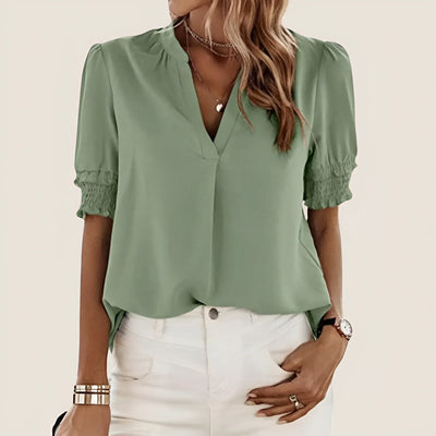 Vanesa® | Kurzarmbluse mit V-Ausschnitt