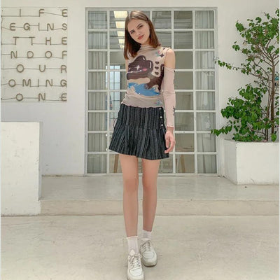 Bruss® | Transparentes Langarmshirt mit abstraktem Print