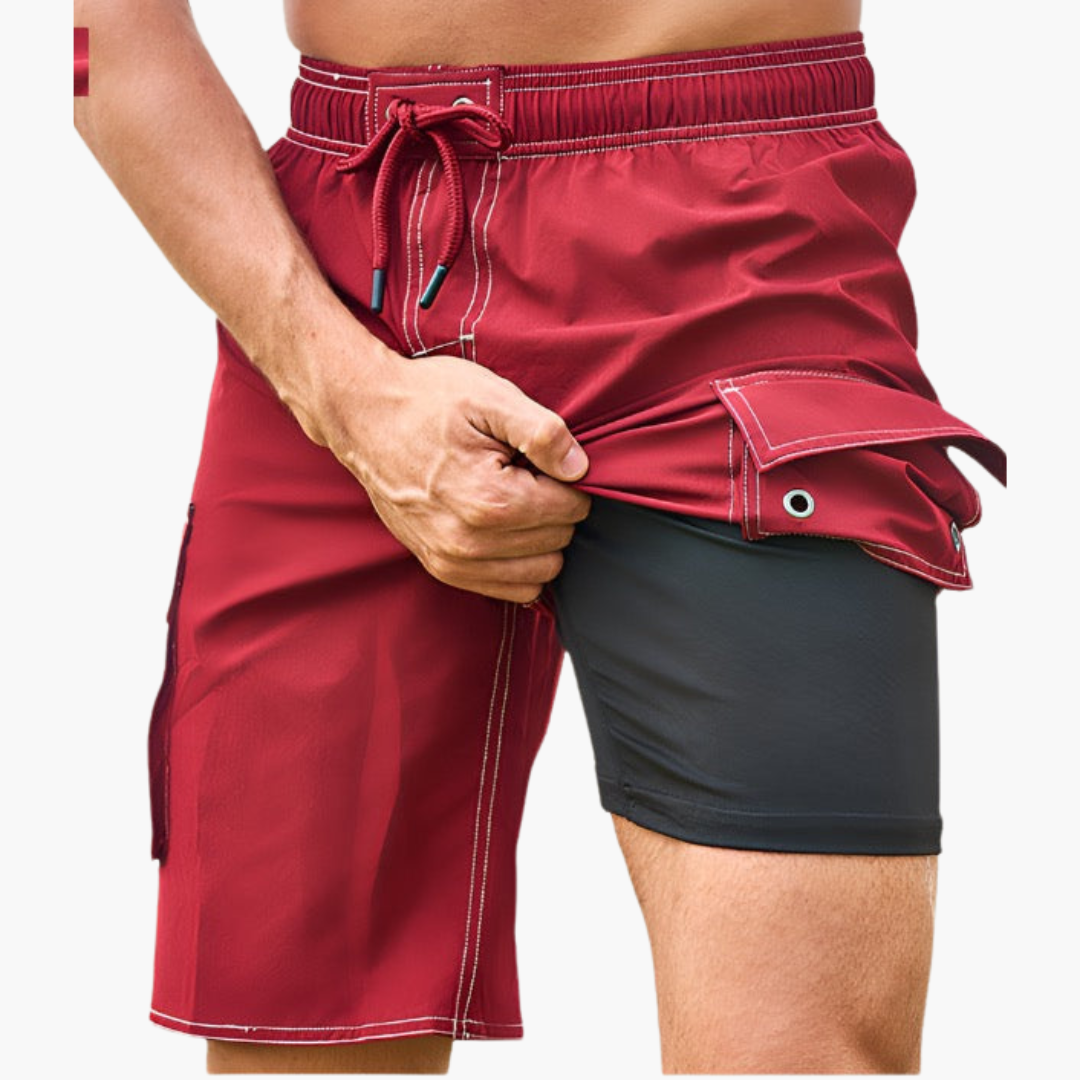 Sommer-Shorts - Herren 2-in-1 Stretchshorts mit Innenslip