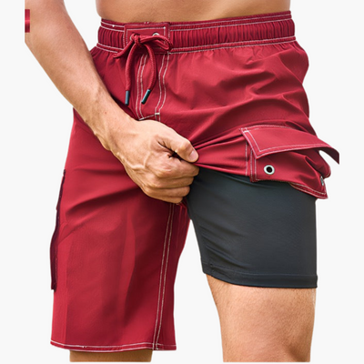 Sommer-Shorts - Herren 2-in-1 Stretchshorts mit Innenslip