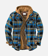 Elvorn - Taillierte Patchwork-Jacke – Blau