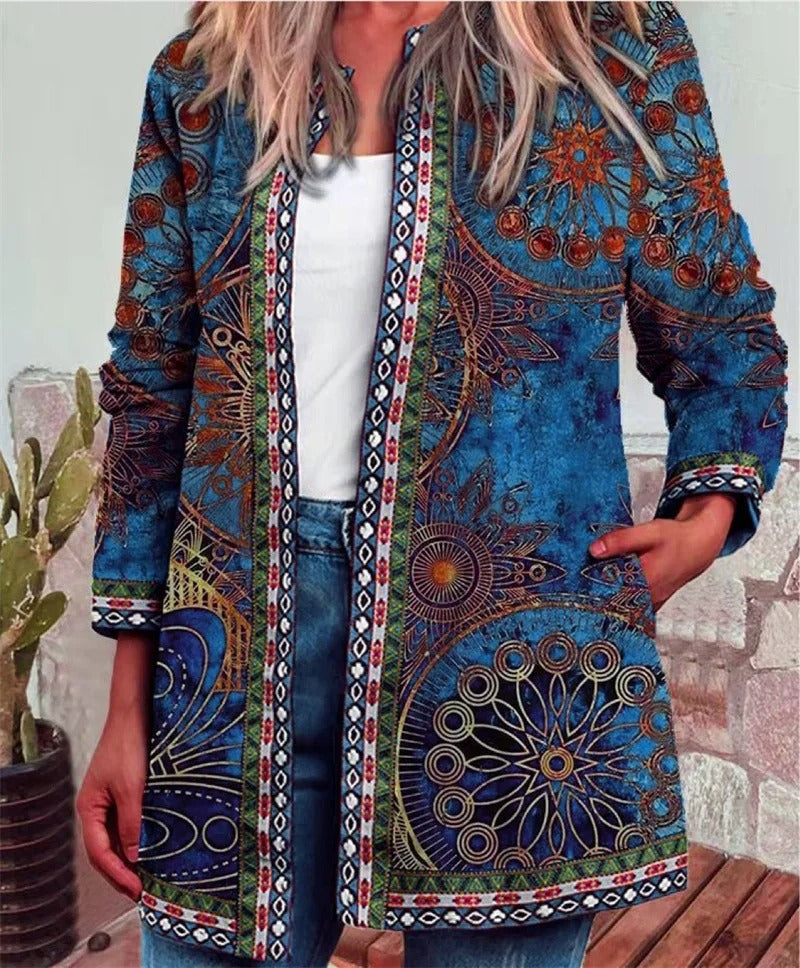 Elke® | Boho-Jacke mit farbenfrohem Muster