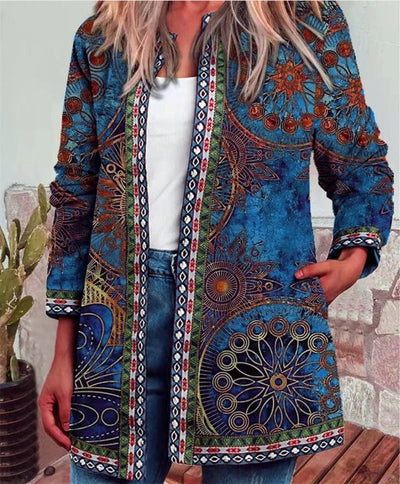 Elke® | Boho-Jacke mit farbenfrohem Muster