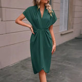 Alastrina - Elegantes Midikleid mit langen Ärmeln – Dunkelgrün