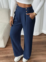 Ashlena - Soft-Touch High-Waist-Hose – Dunkelblau