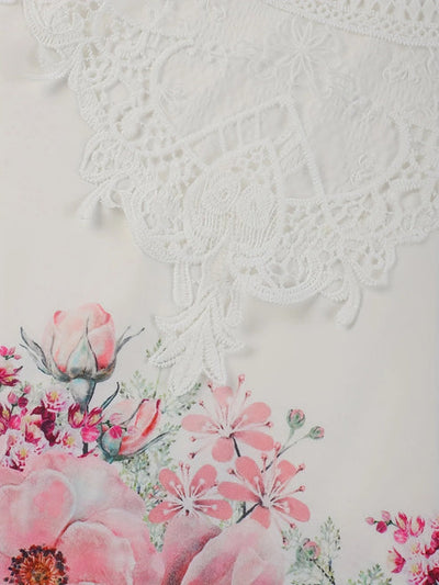 Sissy - T-Shirt mit Blumenmuster und Spitzendetails